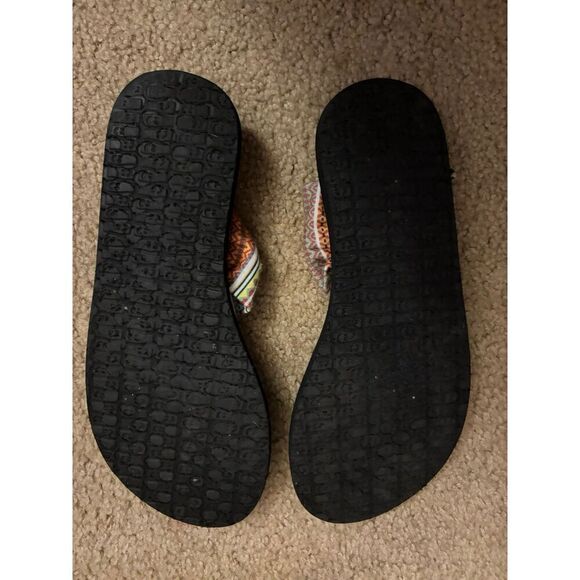 Sanuk Yoga Sling Thong Flip Flop Ella Sandals Womans Size 7 Multi Color Print - Picture 5 of 6